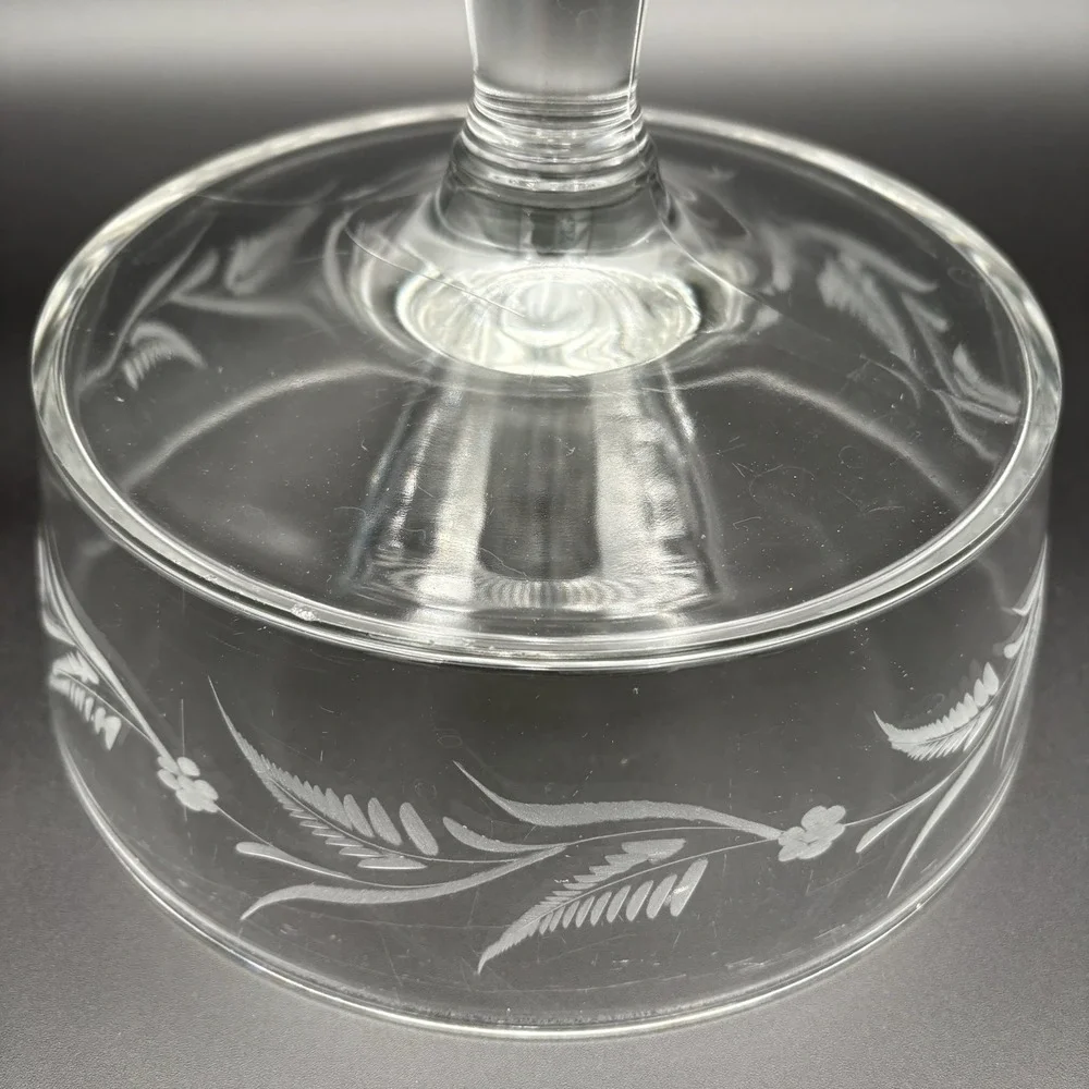 Riverside Glass Compote Thumbprint Band‎ Clear EAPG Antique
